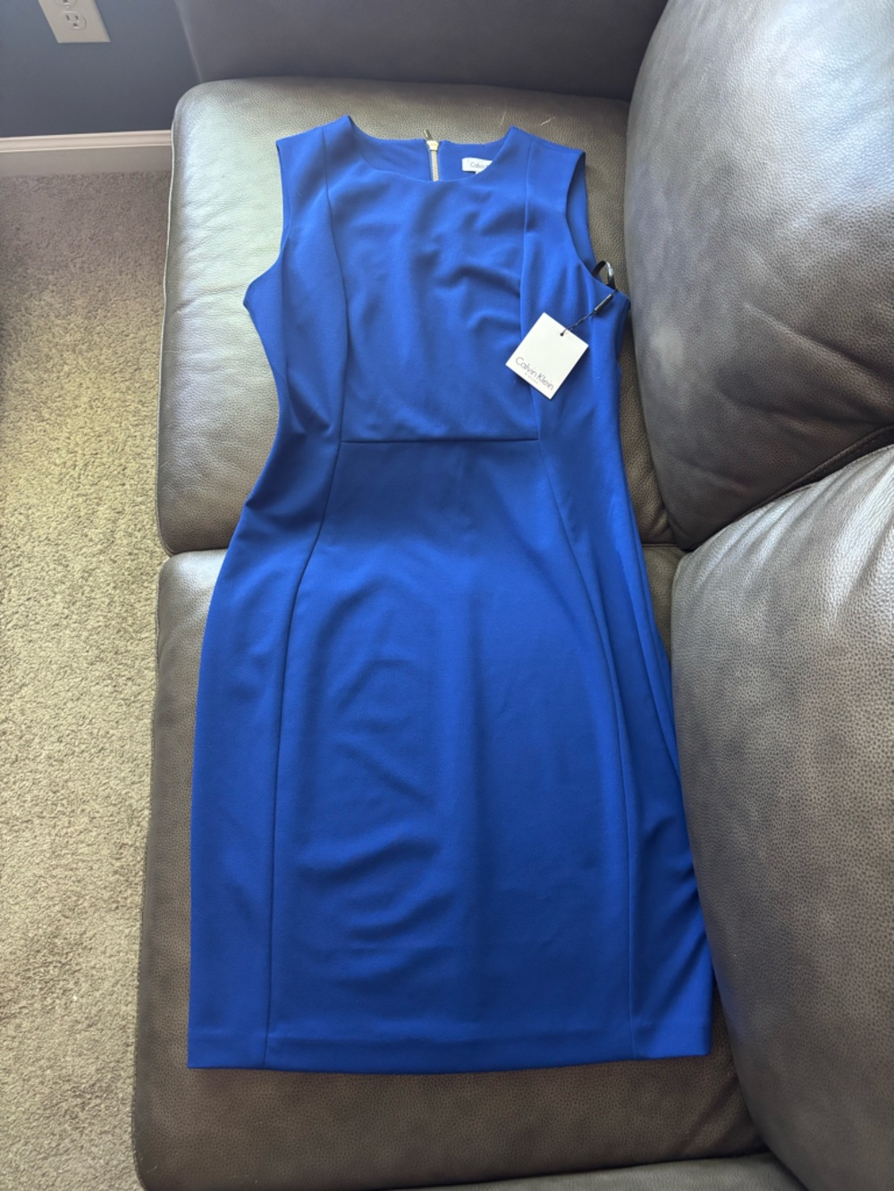 NWT Calvin Klein Cobalt Blue Sleeveless Dress women’s size 10